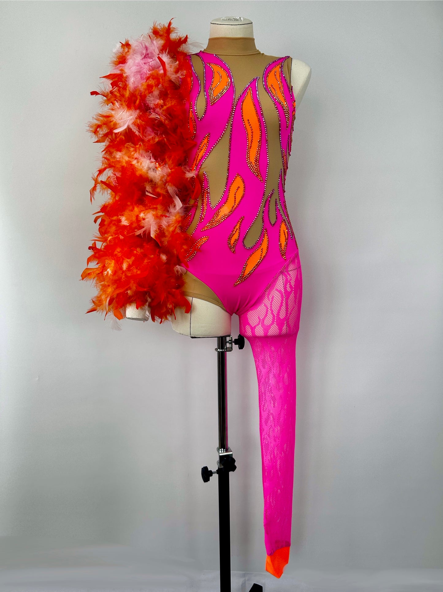 Pink & Orange Flame bodysuit