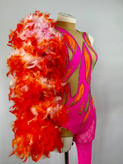 Pink & Orange Flame bodysuit