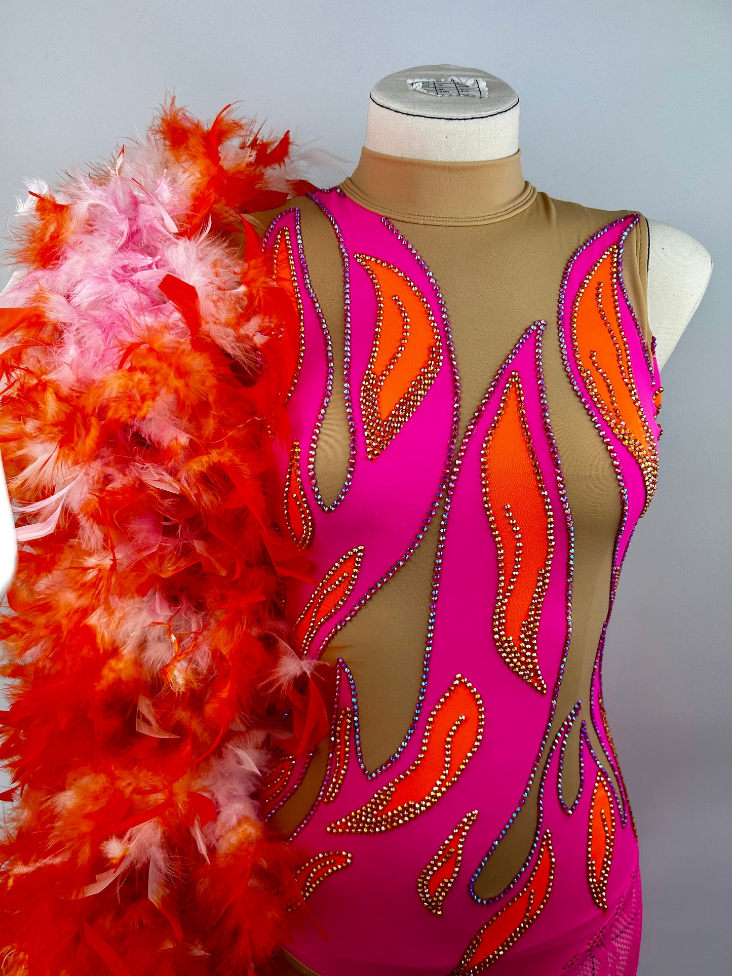 Pink & Orange Flame bodysuit