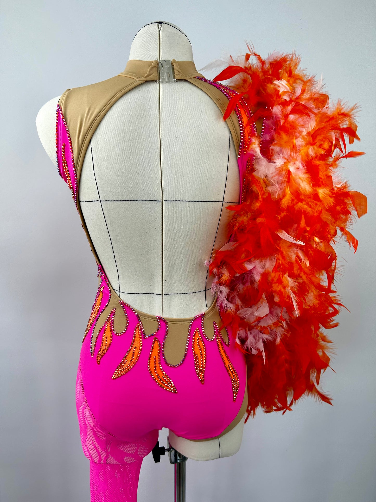 Pink & Orange Flame bodysuit