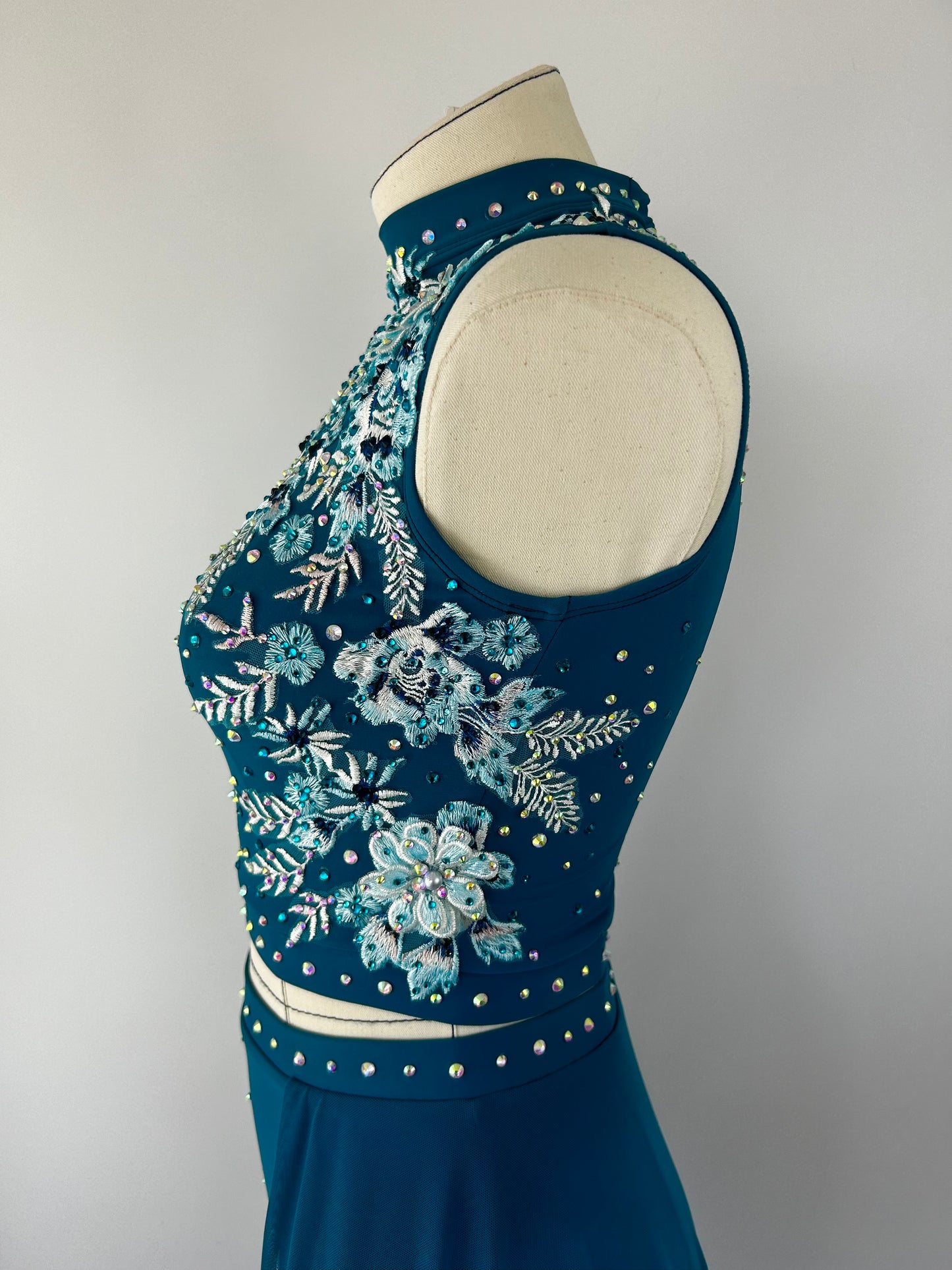 Petrol Blue Floral two piece