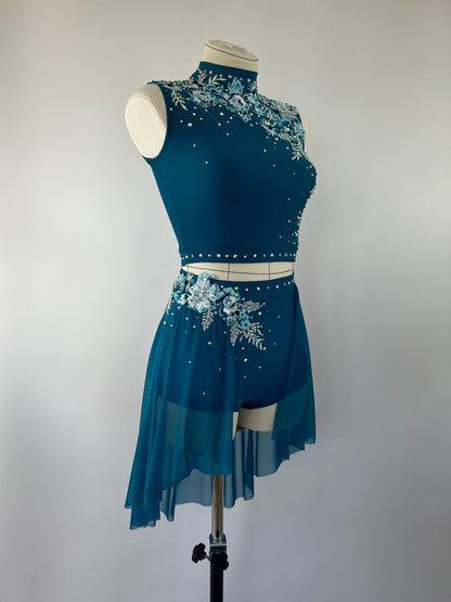 Petrol Blue Floral two piece