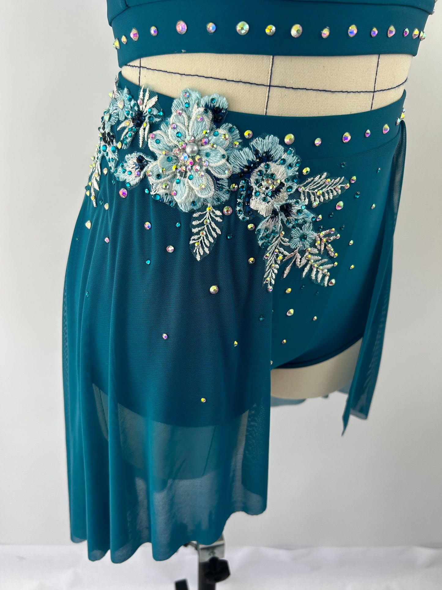 Petrol Blue Floral two piece