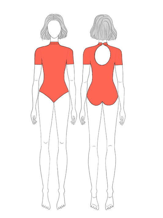 Short-sleeve leotard