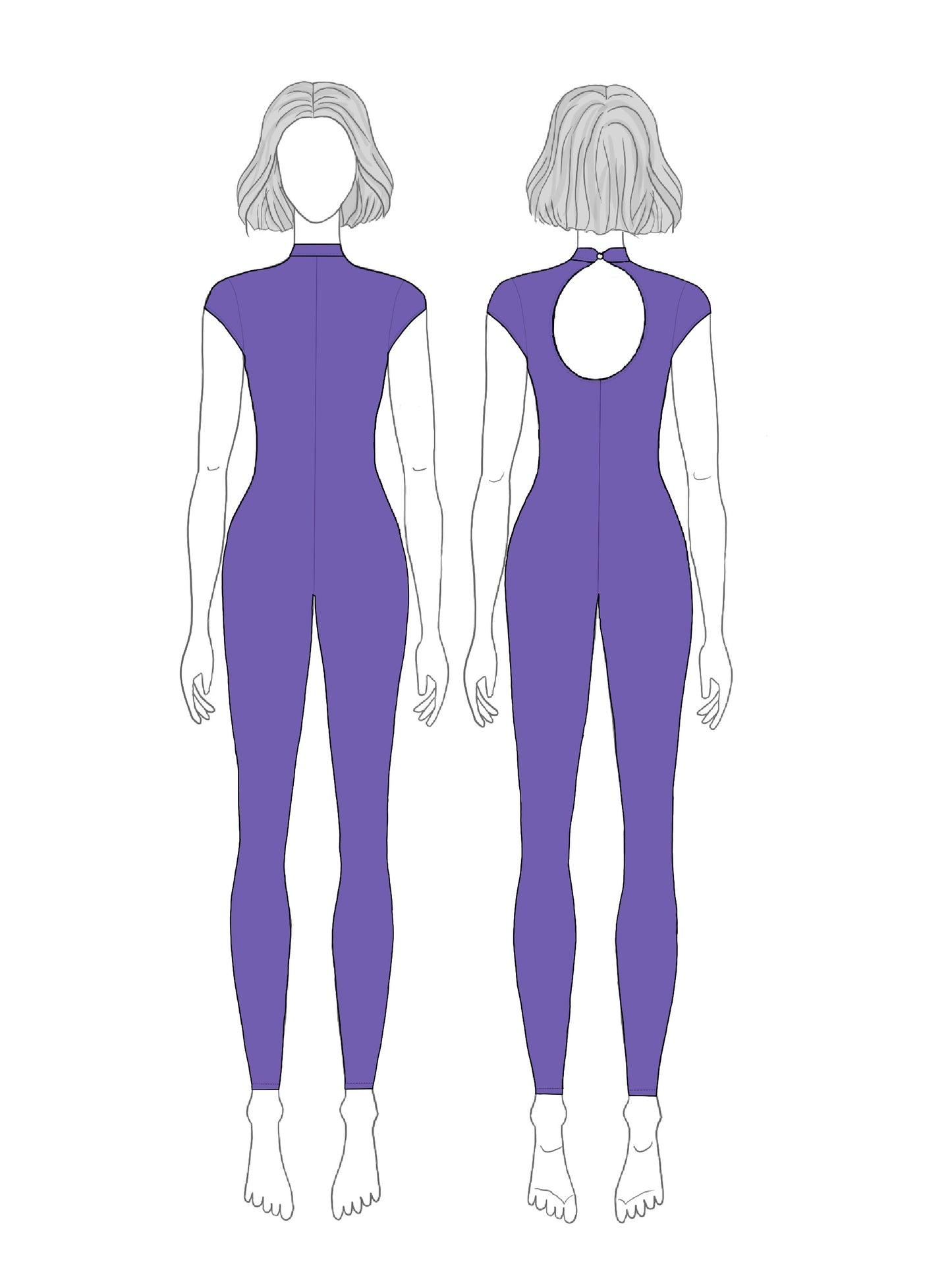 Cap-sleeve catsuit